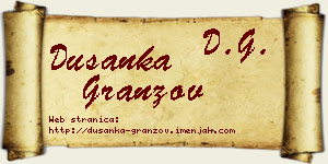 Dušanka Granzov vizit kartica